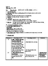 Giáo án Công nghệ 9 tiết 10 Thực hành nối dây dẫn điện (t.t)